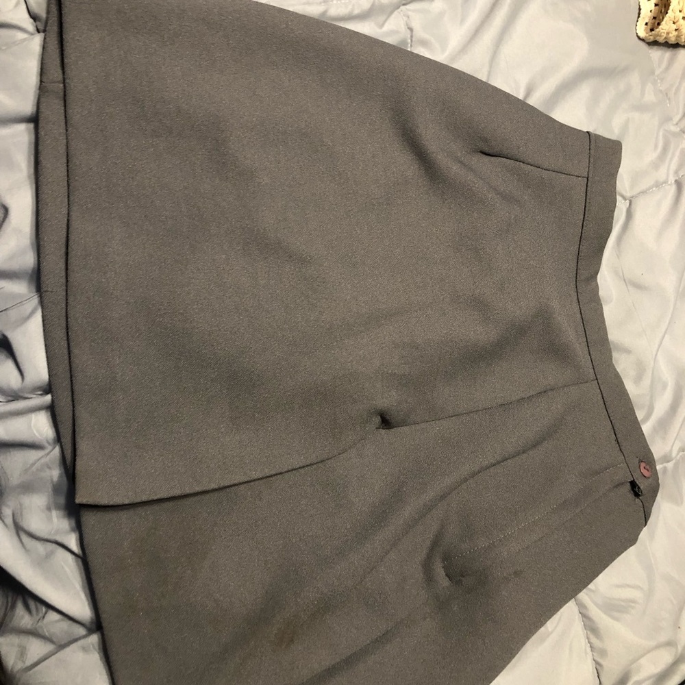 gray skirt with rip